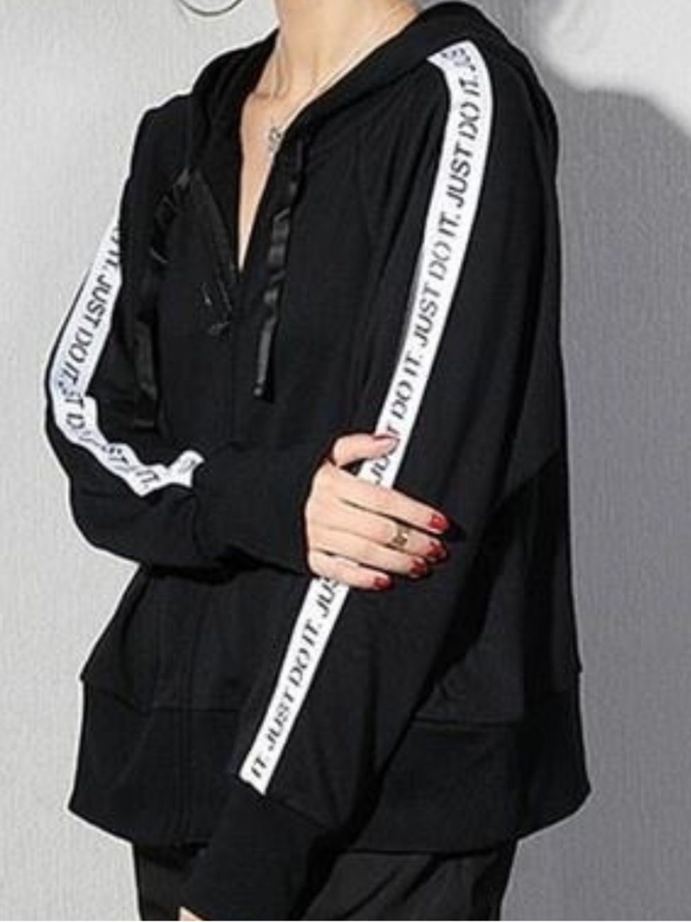 Nike Womens Set - Hoodie with  'Just Do It.' Sleeve Tape and matching joggers